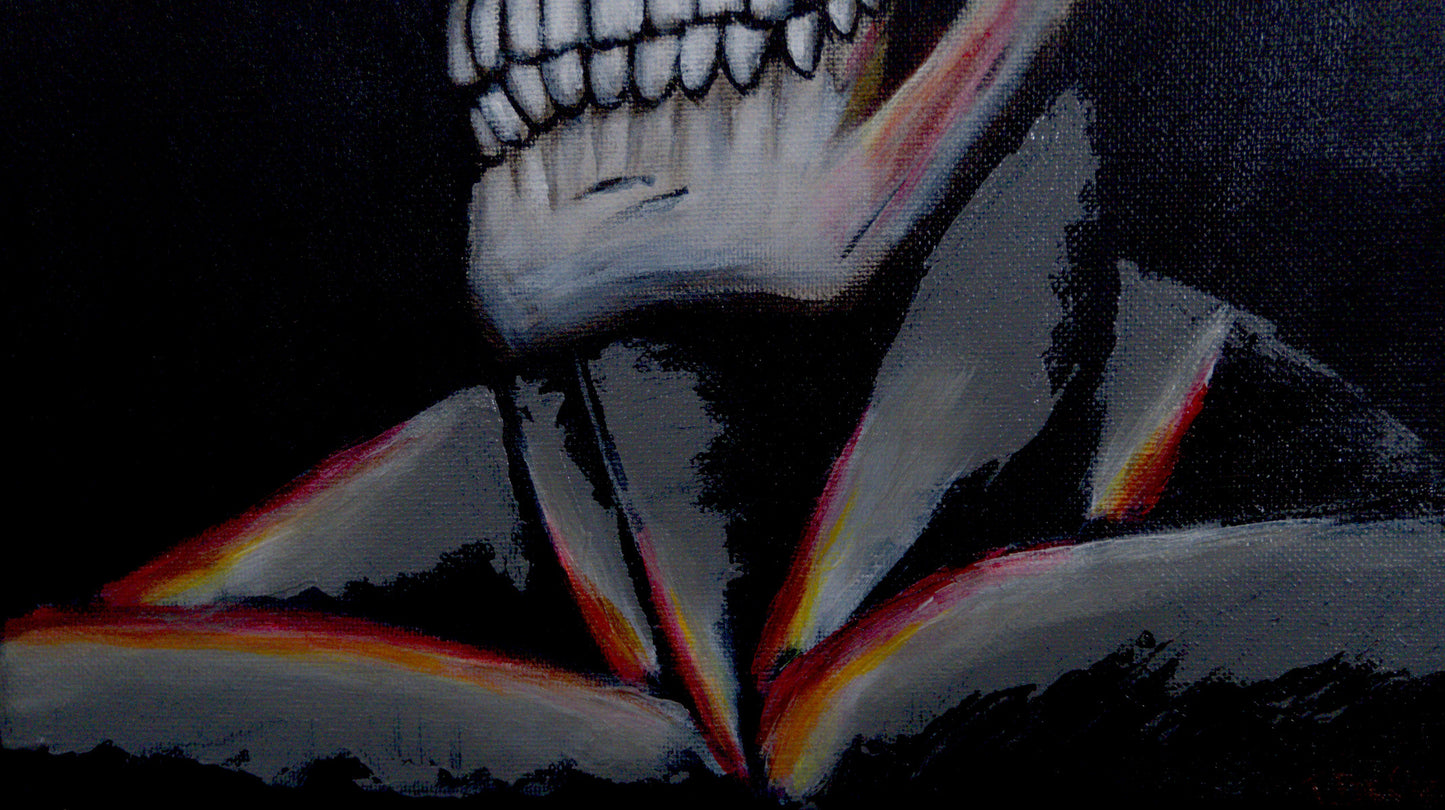 Close up detail abstract skull's neck and bust