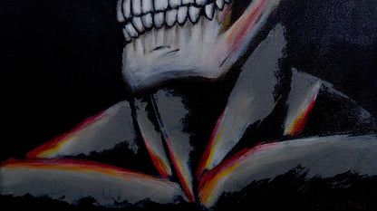 Close up detail abstract skull's neck and bust